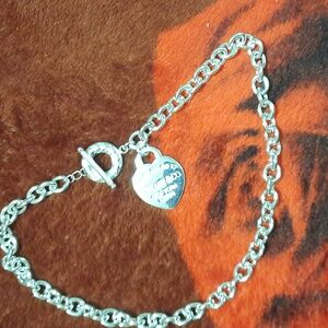 Designer Inspired Silver CHUNKY SUBSTANIAL HEART Necklace Link Chain 17" Rhodium